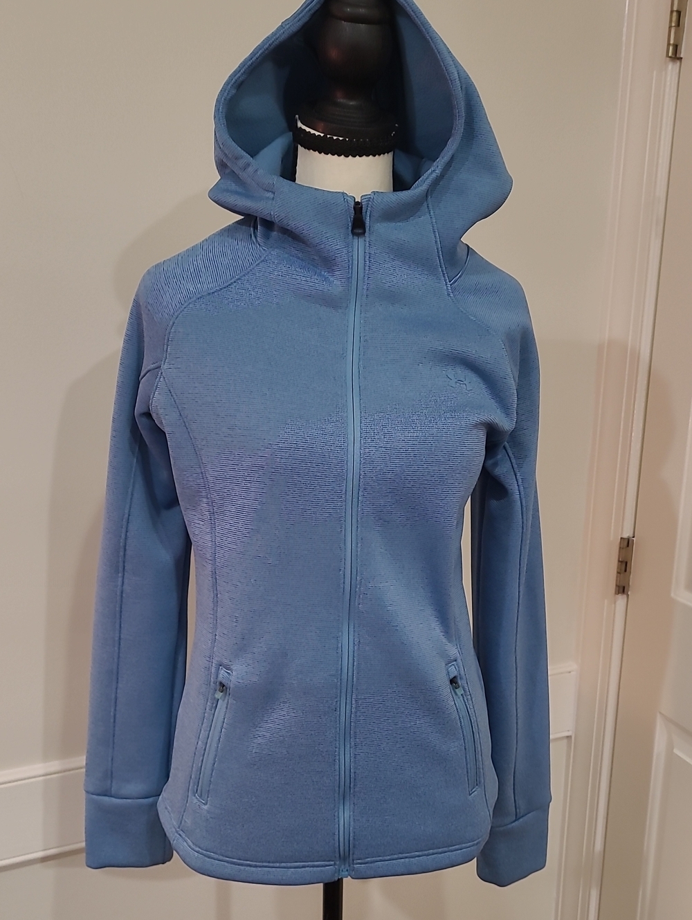 Under Armour Cold Gear Full-Zip Blue Hooded Jacket - Size XS